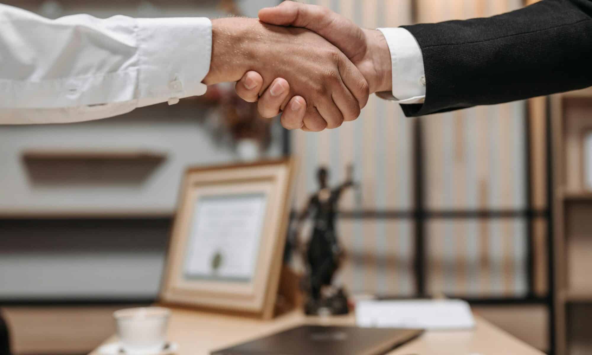 lawyer shaking hands