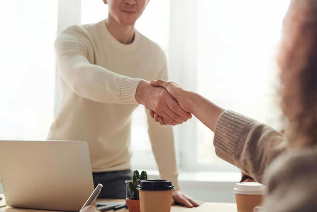 job interview hand shake