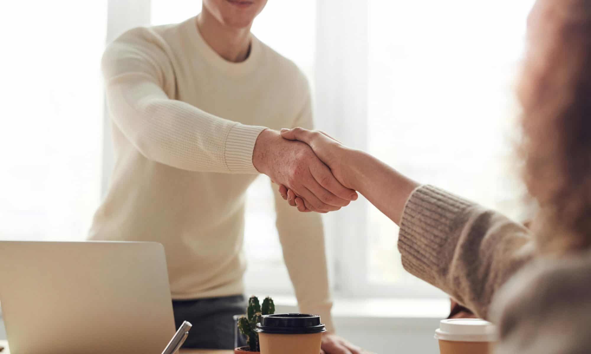 job interview hand shake