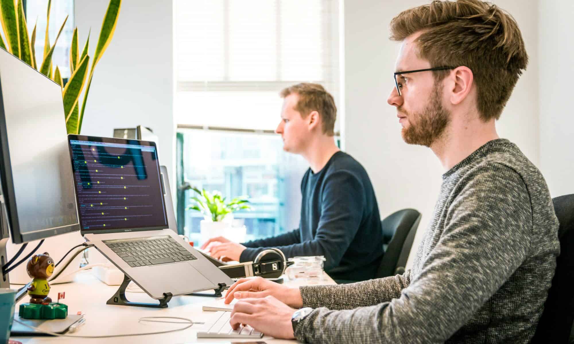 Tax professional at desk